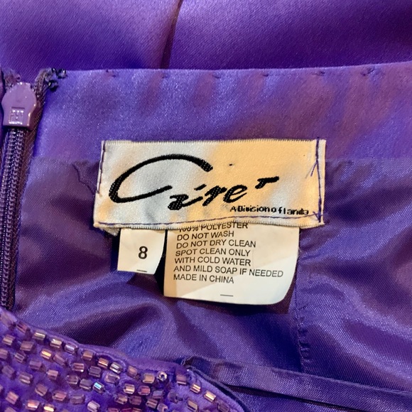 2 Piece Purple Crystal Beaded Evening Gown, Sz 8 - Picture 11 of 11